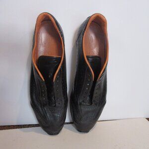 Vintage Santoni Club Black Perforated Soft Leather Driving Shoes/Sneakers